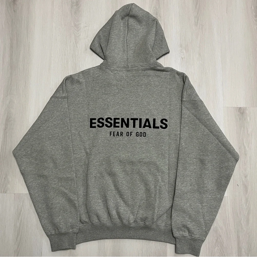 Essentials Heather Gray Hoodie and Joggers - Picture 3 of 5